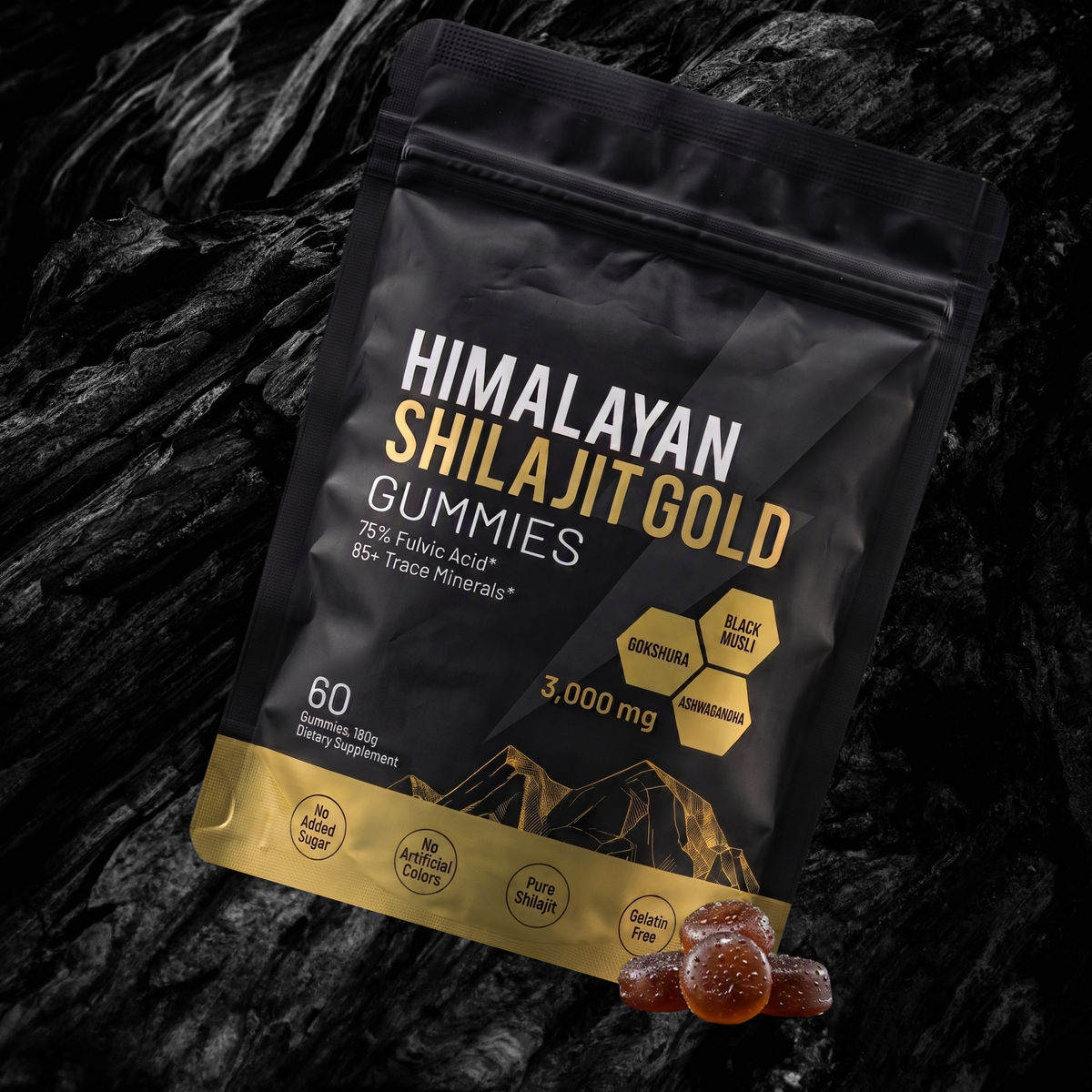 Pure Himalayan Shilajit Gold Gummies, 3000mg, 60 Gummies