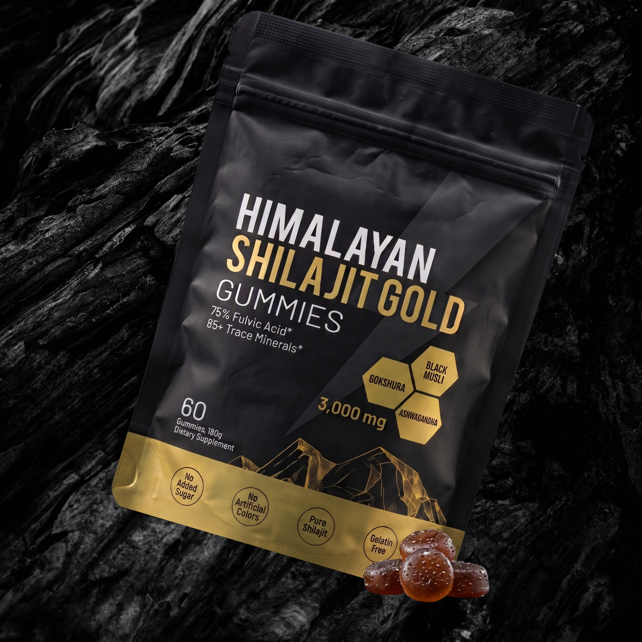 Pure Himalayan Shilajit Gold Gummies, 3000mg, 60 Gummies